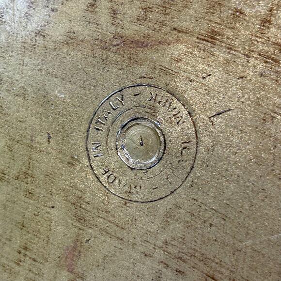 Vintage Italian Florentine Green & Gold Round Tray 15.5” Made in Italy - Picture 6 of 11